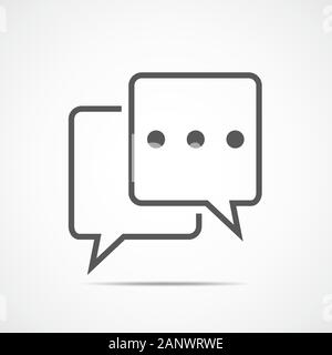 Speech bubbles icon on a light background. Vector illustration. Gray chat bubble sign isolated. Stock Vector