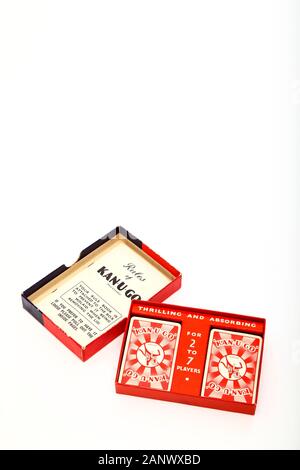 Old vintage Kan-U-GO crossword card game circa 1934 isolated on a white background with space for copy Stock Photo