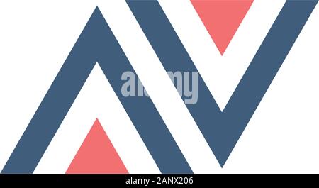 AV VA A V initial based letter icon triangle geometric logo. Technology business identity concept. Creative corporate template. Stock Vector Stock Vector