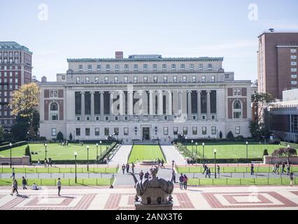 New York, USA- October 28, 2017: Butler Library, Columbia University, Manhattan, New York City. Stock Photo