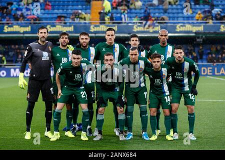 Villarreal, Spain. 19th Jan, 2020. VILLARREAL, SPAIN - JANUARY 19: Players of RCD Espanyol poses on team's line up prior to the Liga match between Villarreal CF and RCD Espanyol at Estadio de la Ceramica on January 19, 2020 in Villarreal, Spain Credit: Dax Images/Alamy Live News Stock Photo