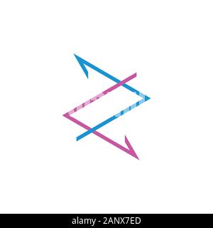letter z linked arrow line logo vector Stock Vector