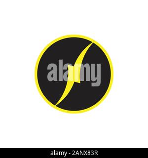 thunder letter n circle curves logo vector Stock Vector