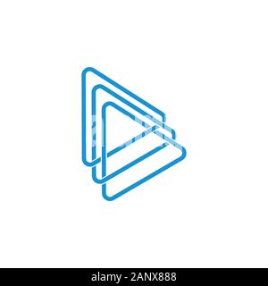 linked triangle line overlap logo vector Stock Vector