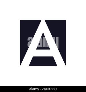 letter a square negative space simple logo vector Stock Vector