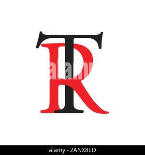 letters tr simple linked logo vector Stock Vector