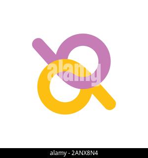 number 96 linked overlap design vector Stock Vector