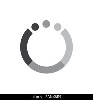 circle dots motion process symbol logo vector Stock Vector