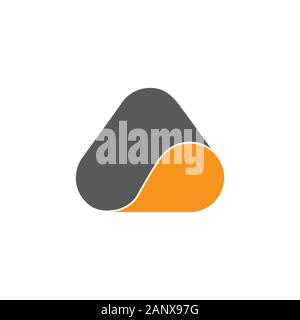abstract triangle 3d curves logo vector Stock Vector