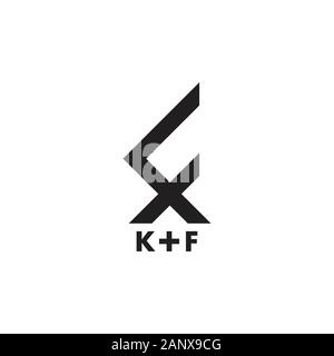 letter kf simple geometric logo vector Stock Vector