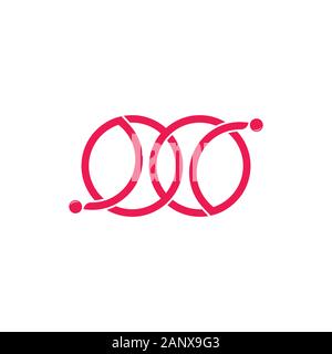linked circle geometric line dots chain logo vector Stock Vector
