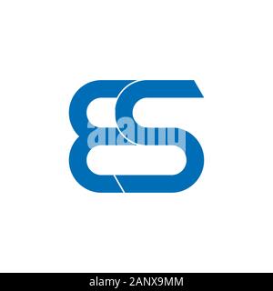 letter es linked curves logo vector Stock Vector
