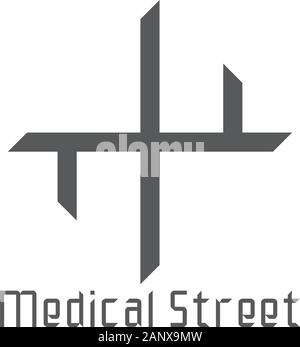medical street symbol logo vector Stock Vector