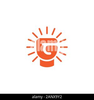 letter g boxing gloves shape logo vector Stock Vector