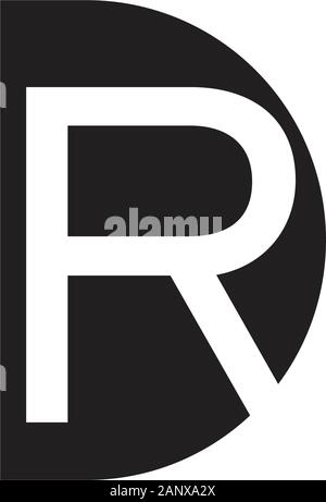 letter dr simple negative space design vector Stock Vector