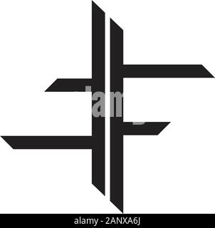 abstract letter tf simple line geometric logo vector Stock Vector