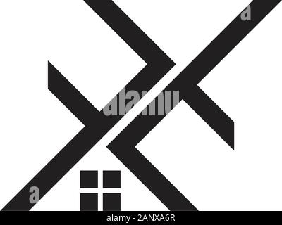 letter f t home shape logo vector Stock Vector
