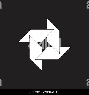 simple turbine shape industrial geometric logo vector Stock Vector