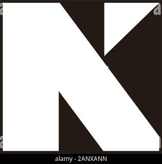 letter n square geometric triangle logo vector Stock Vector