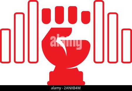 symbol logo vector of bar chart strong financial geometric design Stock Vector