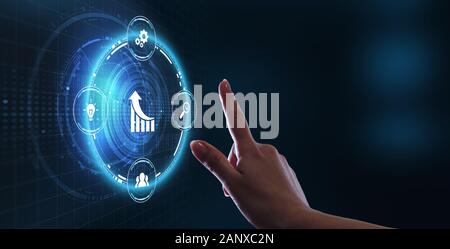 Business, Technology, Internet and network concept. Financial Graph. Stock Market chart. Forex Investment. Stock Photo