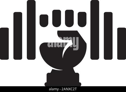 symbol logo vector of bar chart strong financial geometric design Stock Vector