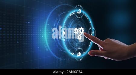 Business, Technology, Internet and network concept. Automation Software Technology Process System. Stock Photo