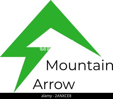 vector of mountain arrow simple geometric design concept Stock Vector