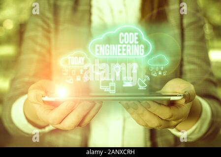 Handwriting text writing Code Engineering. Conceptual photo application of engineering to the development of software Stock Photo