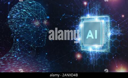 AI Learning and Artificial Intelligence Concept. Business, modern technology, internet and networking concept. Stock Photo