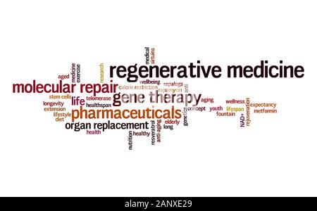 Regenerative medicine word cloud. Typography. Stock Photo