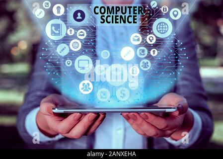 Handwriting text Computer Science. Conceptual photo study of both computer hardware and software design Stock Photo