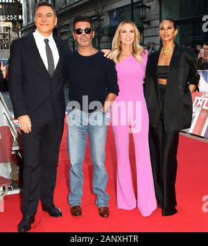 Amanda Holden, Simon Cowell, David Walliams and Alesha Dixon arrive on  bikes at the Britain's Got Talent photocall at The London Palladium Stock  Photo - Alamy