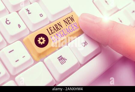 Handwriting text writing Learn New Languages. Conceptual photo developing ability to communicate in foreign lang Stock Photo