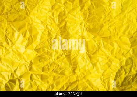 Texture Of Crumpled Yellow Paper For Design Background. Stock, Yellow Paper  