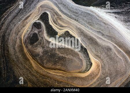 Unique sandstone rings formation from sedimentation and natural weathering of the rock Stock Photo