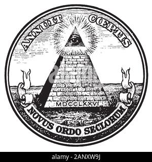 eye of providence illuminati  occultism freemasonry triangle illustration power Stock Photo