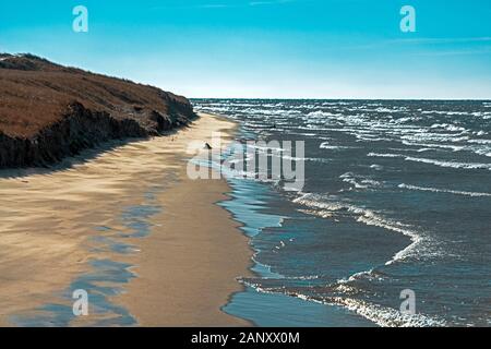 Sand dunes, beach and multiple waves at Ludington State Park near Ludington, Michigan, USA. Stock Photo