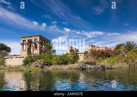 Kiosk of Trajan, in Temple of Isis Philae, also Philae Temple, Agilkia Island in Lake Nasser, Aswan, Egypt, North Africa, Africa Stock Photo