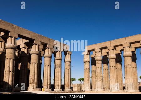 Court of Amenhotep III, Colonnade coutyard, Luxor Temple, Luxor, Egypt, North Africa, Africa Stock Photo