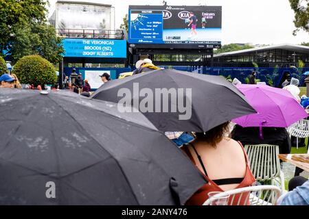 Melbourne, Australia. 20th Jan, 2020. Rainy Weather during Day 1 at the 2020 Australian Open Grand Slam tennis tournament in Melbourne, Australia. Frank Molter/Alamy Live news Stock Photo