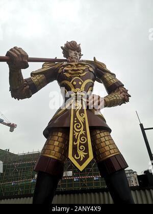 Chongqing, Chongqing, China. 20th Jan, 2020. Chongqing, CHINA-An 8-meter-high statue of ''The Monkey King'' is seen in front of a real estate sales department in chongqing, Jan. 17, 2020.Approaching the Spring Festival, Chongqing real estate transaction volume is unusually depressed.Developers have a surprise move to attract attention, pull before the end of the quarter to clear. Credit: SIPA Asia/ZUMA Wire/Alamy Live News Stock Photo