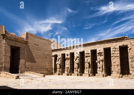 Courtyard of The Mortuary Temple of Ramesses III, Medinet Habu, Luxor, Egypt, North Africa, Africa Stock Photo