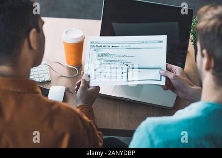 Top view of programmers being at work Stock Photo
