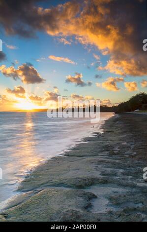 Cuvu Beach at sunset, Cuvu, Viti Levu, Fiji Stock Photo