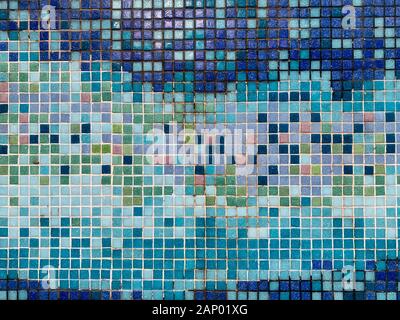 multicolored blue tile blue texture background structure Stock Photo