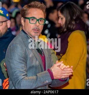 Berlin, Deutschland. 19th Jan, 2020. 19.01.2020, the American actor, singer and world star Robert Downey Jr. arriving on the red carpet for the Red Carpet Photocall for the film The Fantastic Journey of Dr. Dolittle in the Zoo Palast in Berlin. The film will be released in German cinemas on 30 January 2020 by Universal Pictures International Germany. | usage worldwide Credit: dpa/Alamy Live News