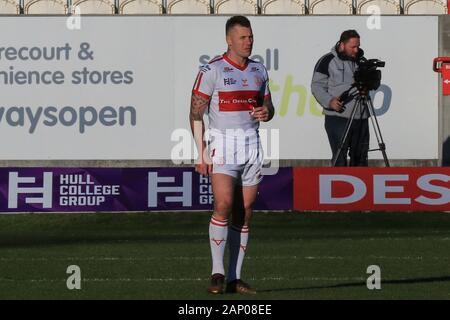 19th January 2020, Hull College Craven Park, Kingston upon Hull, England; Rugby League Pre Season, Hull Kingston Rovers v Featherstone Rovers : Shaun Kenny-Dowall (3) of Hull KR Credit: David Greaves/News Images Stock Photo