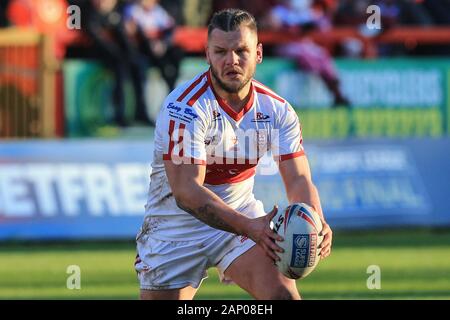 19th January 2020, Hull College Craven Park, Kingston upon Hull, England; Rugby League Pre Season, Hull Kingston Rovers v Featherstone Rovers : Kyle Trout (17) of Hull KR runs with the ball Credit: David Greaves/News Images Stock Photo