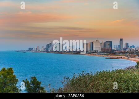 Cityscap from Jaffo towards Tel Aviv, Israel Stock Photo